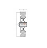 Koło transportowe fi 180mm metalowo gumowe łożysko wałeczkowe otwór 20mm - 50
