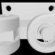Wózek do bramy 3-rolkowy 3MM-60/4, model 3D z widocznymi metalowymi rolkami 50,3 mm