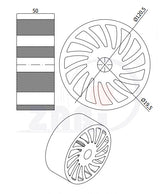 Rolka no crush 120 mm KNC-120-50/20, rysunek techniczny z wymiarami