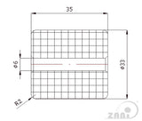 Rolka poliamidowa 33 mm otwór 6 mm bez łożysk RB-33/6, rysunek techniczny z wymiarami