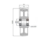 Koło do wózka poliamidowo poliuretanowe ciche fi 150 mm otwór 15 mm - 70BCN/15