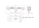 Wózek metalowy 8-rolkowy 80x80 do bramy W-8MM-80/4, rysunek techniczny z wymiarami