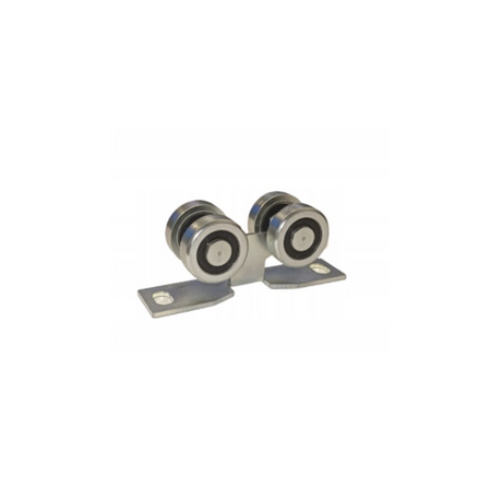 Wózek Zabi 4M-30 do profilu 30x30x2mm, ocynkowana płytka montażowa z rolkami metalowymi