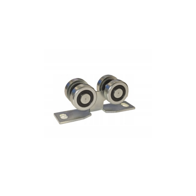 Wózek Zabi 4M-30 do profilu 30x30x2mm, ocynkowana płytka montażowa z rolkami metalowymi